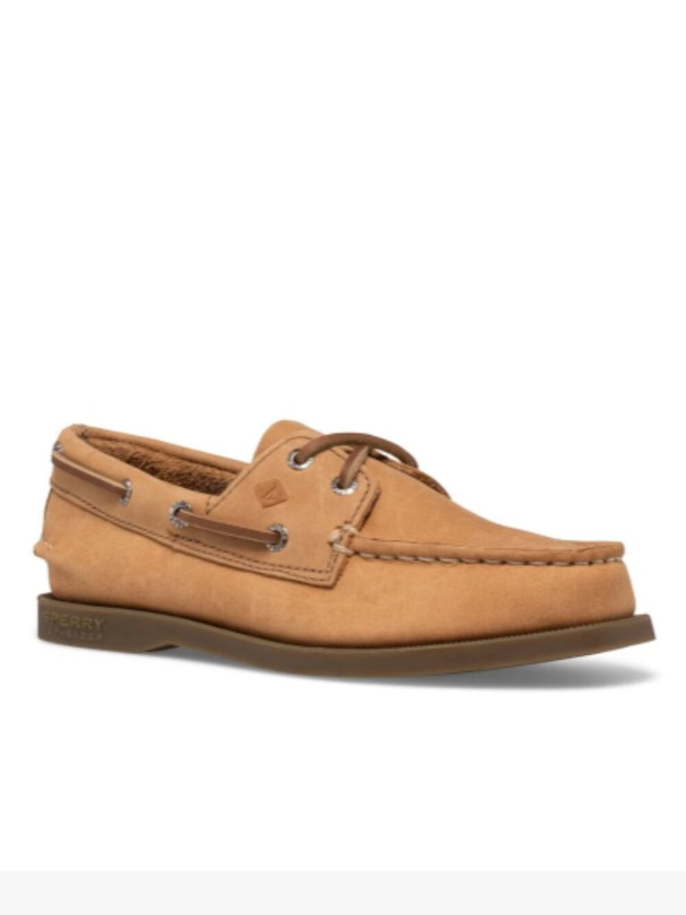 Sperry Top-Sider Authentic Original 2-Eye Boat Shoe in Tan Suede | Women 8.5